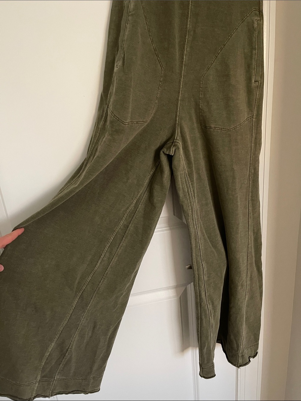 Anthropologie Olive Green Wide-Leg Jumpsuit - Picture 2 of 5
